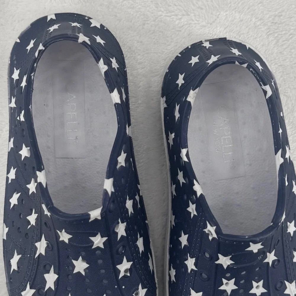 Capelli Kids Shoes Sz 7 Navy & White Star Print Slip On Sneakers Water Shoe USA